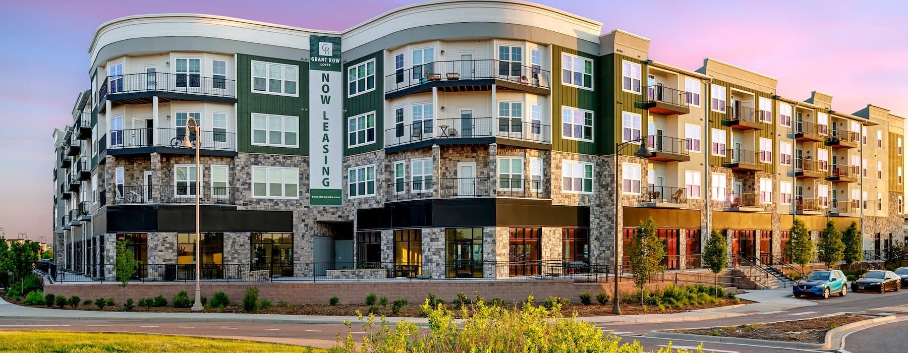 exterior view of building and nearby landscaping